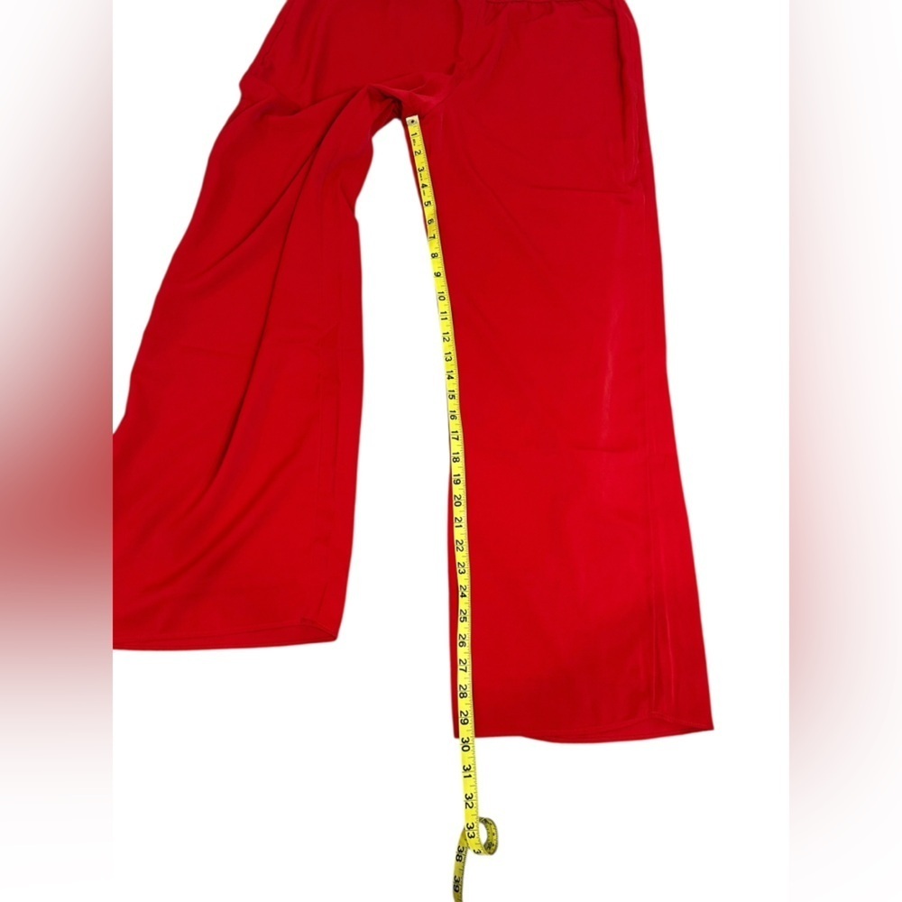 Abercrombie & Fitch Womens Drapey Pull On Wide Leg Pants Medium High Rise Red - Picture 3 of 11